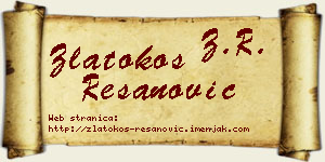 Zlatokos Resanović vizit kartica
